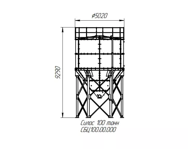 100-ТОННЫЙ СИЛОС ДЛЯ ЦЕМЕНТА (СБОРНЫЙ) - 2