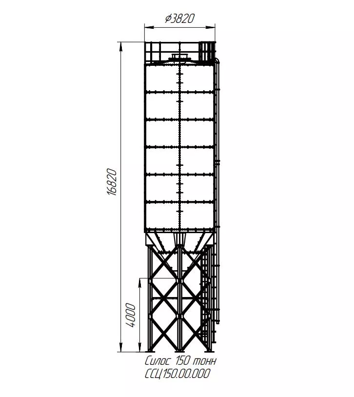 150-ТОННЫЙ СИЛОС ДЛЯ ЦЕМЕНТА (СБОРНЫЙ) - 1