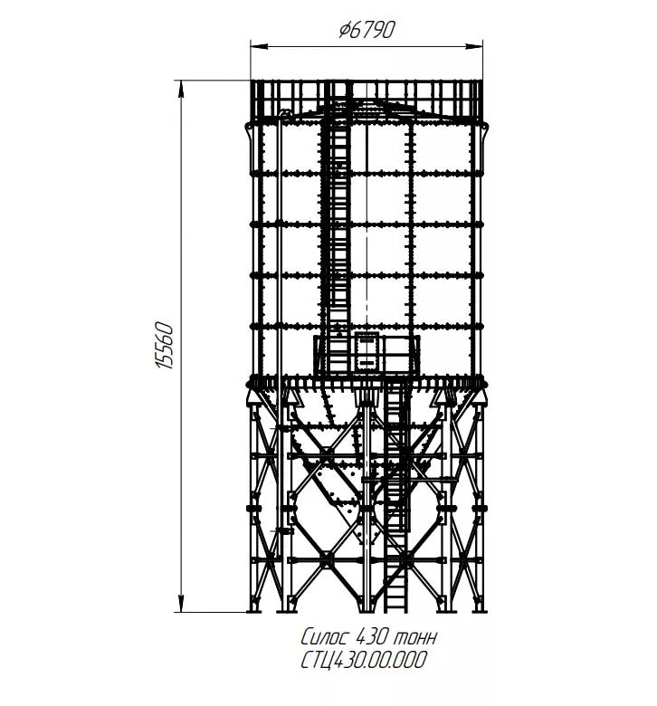 430-ТОННЫЙ СИЛОС ДЛЯ ЦЕМЕНТА (СБОРНЫЙ) - 1